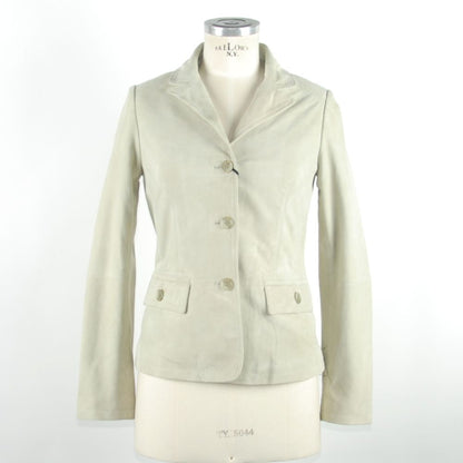 Emilio Romanelli Weiße Lederjacke für Damen