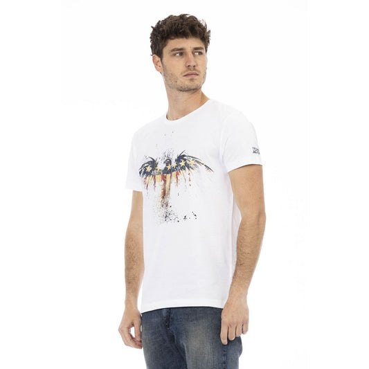 Trussardi Action Herren-T-Shirt aus weißer Baumwolle