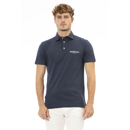 Baldinini Trend Blaues Herren-Poloshirt aus Baumwolle