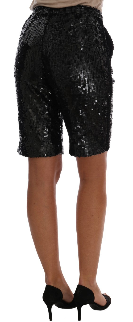 Dolce &amp; Gabbana Schwarze Fashion-Shorts mit Pailletten