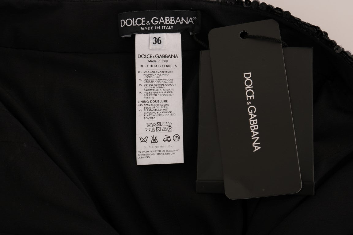 Dolce &amp; Gabbana Schwarze Fashion-Shorts mit Pailletten