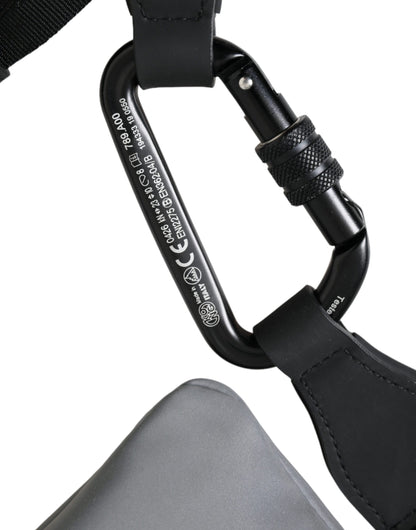 Dolce &amp; Gabbana – Gürteltasche aus Neopren mit Logo und Reißverschluss in Grau