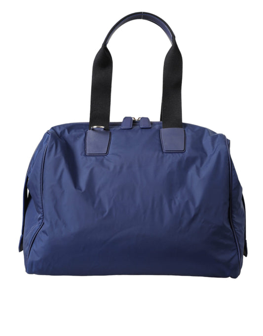 Dolce &amp; Gabbana – Blaue Nylon-Umhängetasche aus Kalbsleder