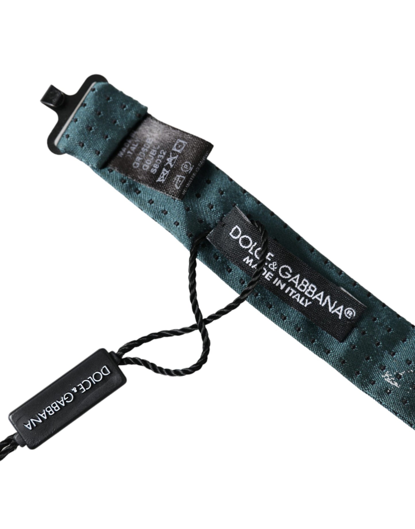 Dolce &amp; Gabbana Grüne Seiden-Fantasie-Fliege mit verstellbarem Halsausschnitt für Herren Papillon