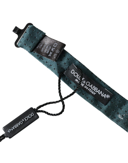 Dolce &amp; Gabbana Grüne Seiden-Fantasie-Fliege mit verstellbarem Halsausschnitt für Herren Papillon