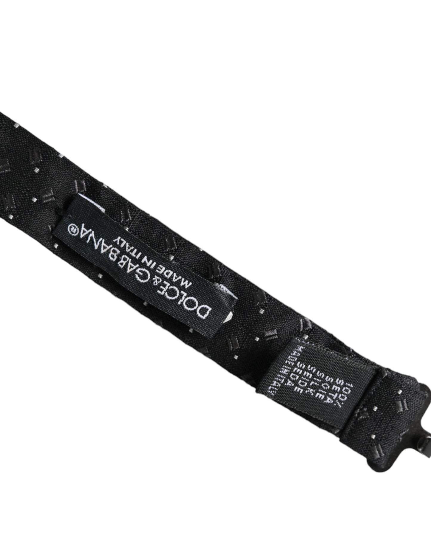 Dolce &amp; Gabbana – Schwarze, gemusterte Papillon-Fliege aus Seide mit verstellbarem Hals