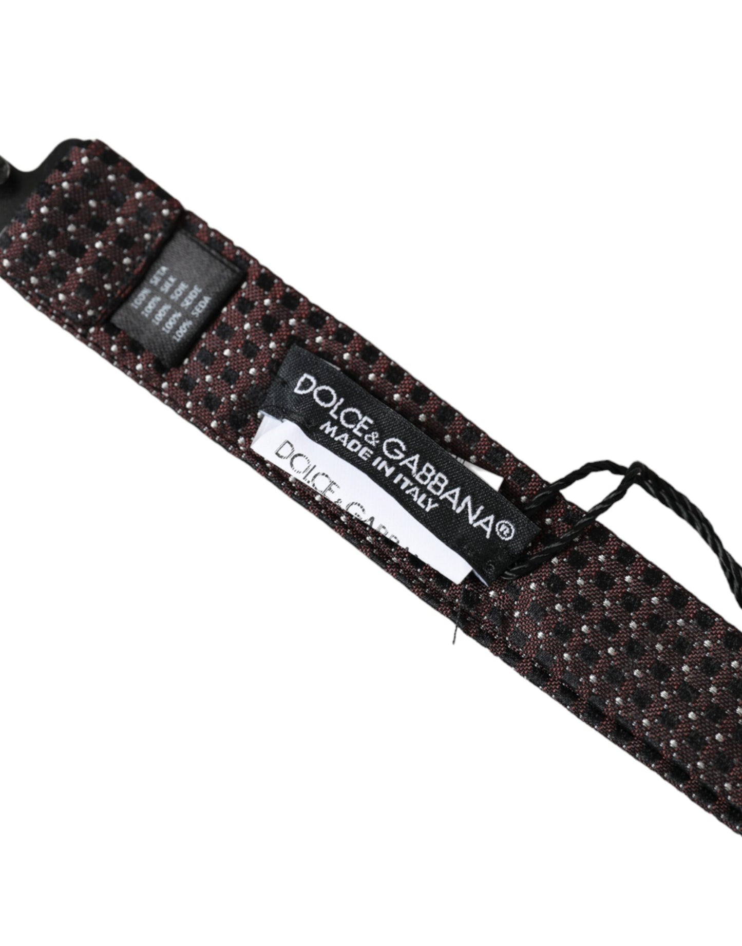 Dolce &amp; Gabbana Braune Fantasy-Seide, verstellbarer Halsausschnitt, Papillon-Fliege für Herren