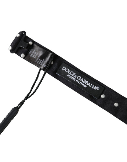 Dolce &amp; Gabbana – Schwarze Seidenfliege mit Tupfenmuster und verstellbarem Halsausschnitt – Papillon