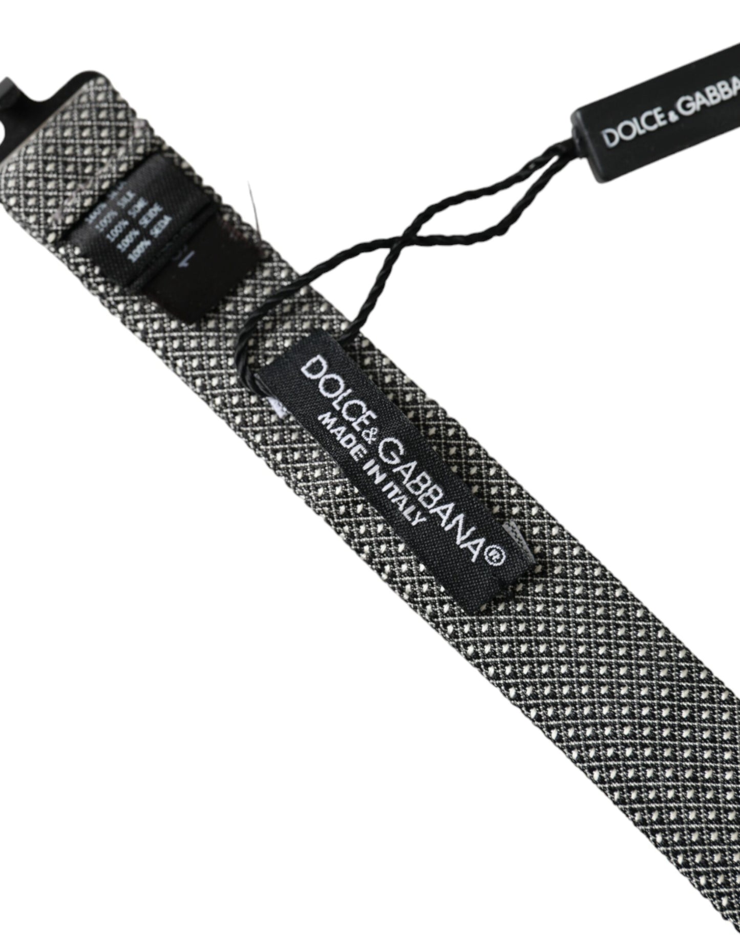 Dolce &amp; Gabbana – Graue, gemusterte Papillon-Fliege aus Seide mit verstellbarem Halsausschnitt für Herren