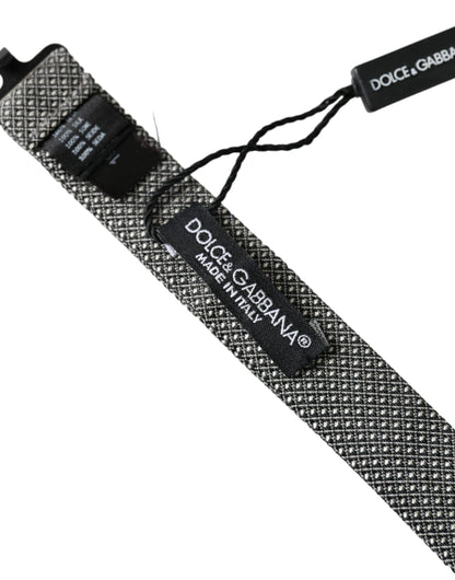 Dolce &amp; Gabbana – Graue, gemusterte Papillon-Fliege aus Seide mit verstellbarem Halsausschnitt für Herren