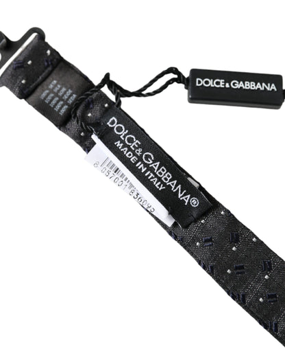 Dolce &amp; Gabbana – Schwarze, gemusterte Papillon-Fliege aus Seide mit verstellbarem Hals