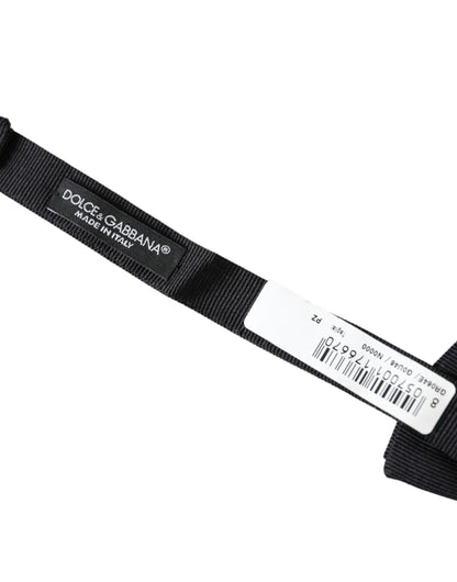 Dolce &amp; Gabbana Schwarze Herrenfliege aus Seide mit verstellbarem Hals