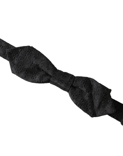 Dolce &amp; Gabbana Schwarze Seidenfliege mit verstellbarem Halsausschnitt