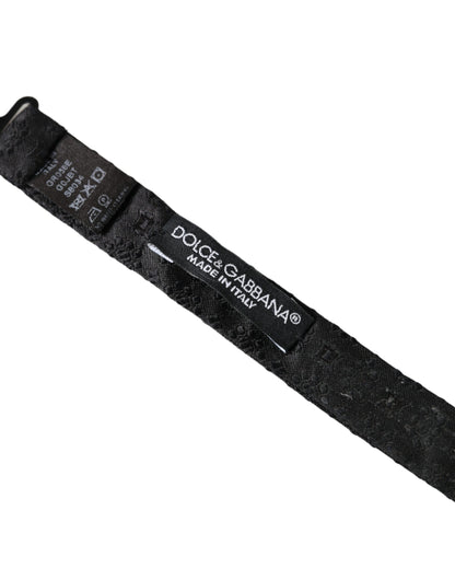 Dolce &amp; Gabbana Schwarze Seidenfliege mit verstellbarem Halsausschnitt