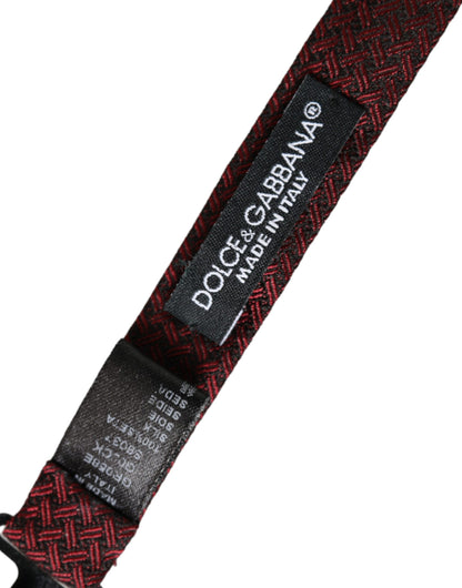 Dolce &amp; Gabbana Rote Seidenfliege mit verstellbarem Halsausschnitt