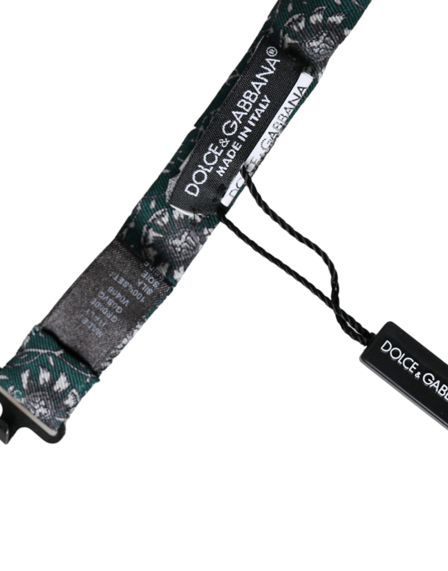 Dolce &amp; Gabbana Grüne Seidenfliege mit Blumenmuster und verstellbarem Halsausschnitt für Herren