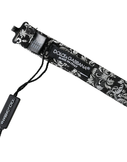 Dolce &amp; Gabbana Schwarze, florale Seidenfliege mit verstellbarem Halsausschnitt