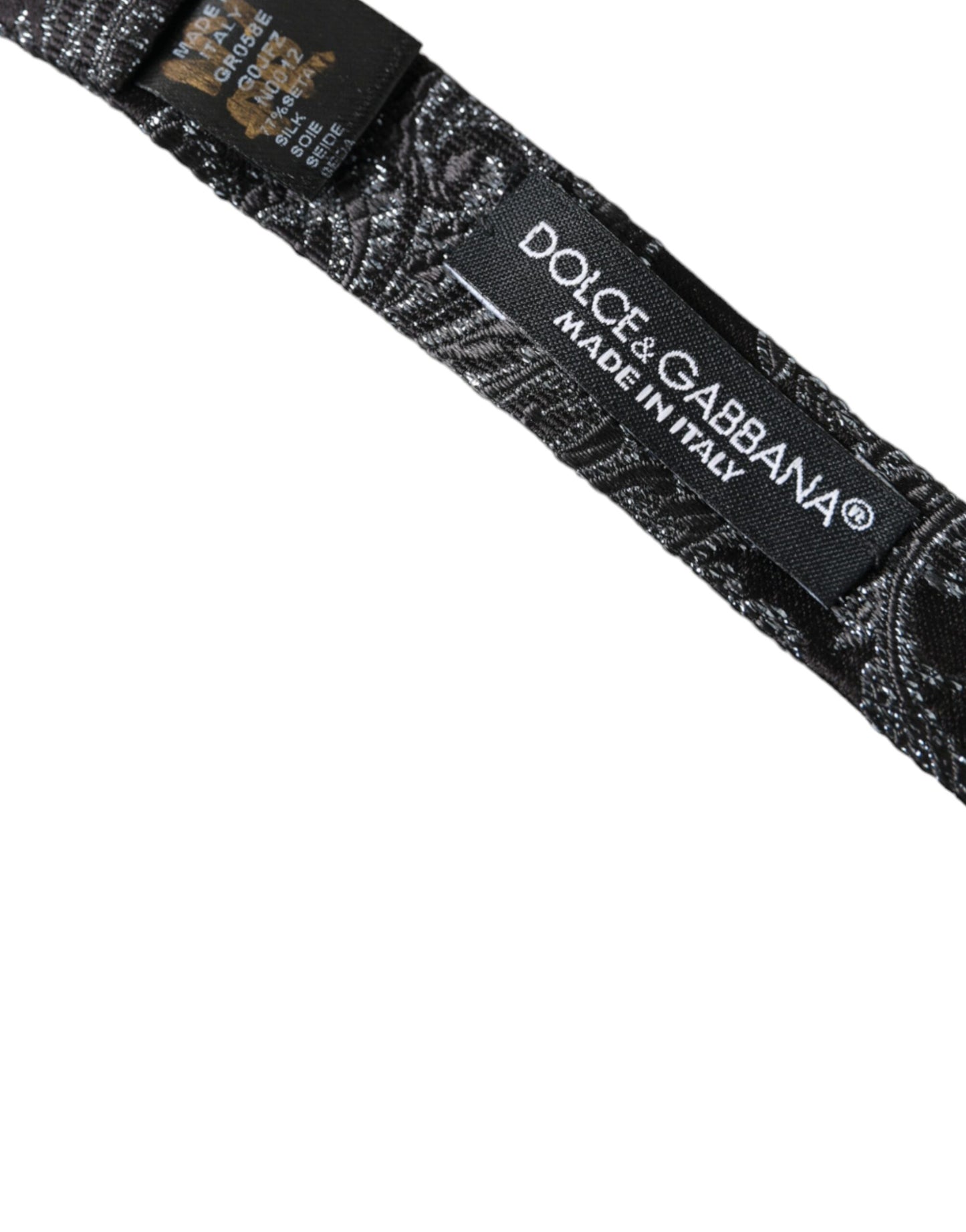 Dolce &amp; Gabbana – Schwarze Jacquard-Fliege aus Seide mit verstellbarem Halsausschnitt für Herren