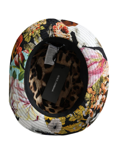 Dolce &amp; Gabbana – Mehrfarbiger Patchwork-Fedora-Hut mit breiter Krempe für Damen