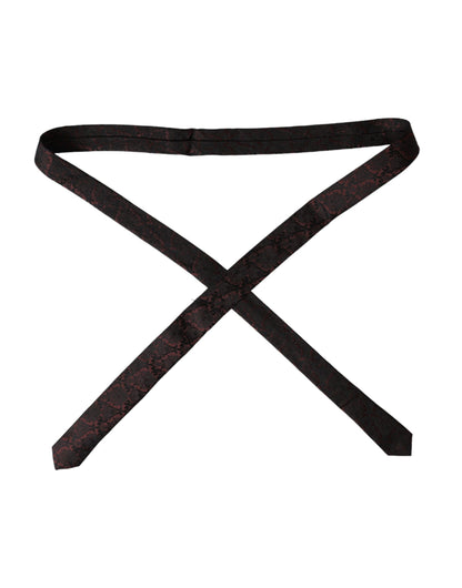 Dolce &amp; Gabbana – Verstellbare Seidenkrawatte mit Blumenmuster in Kastanienbraun