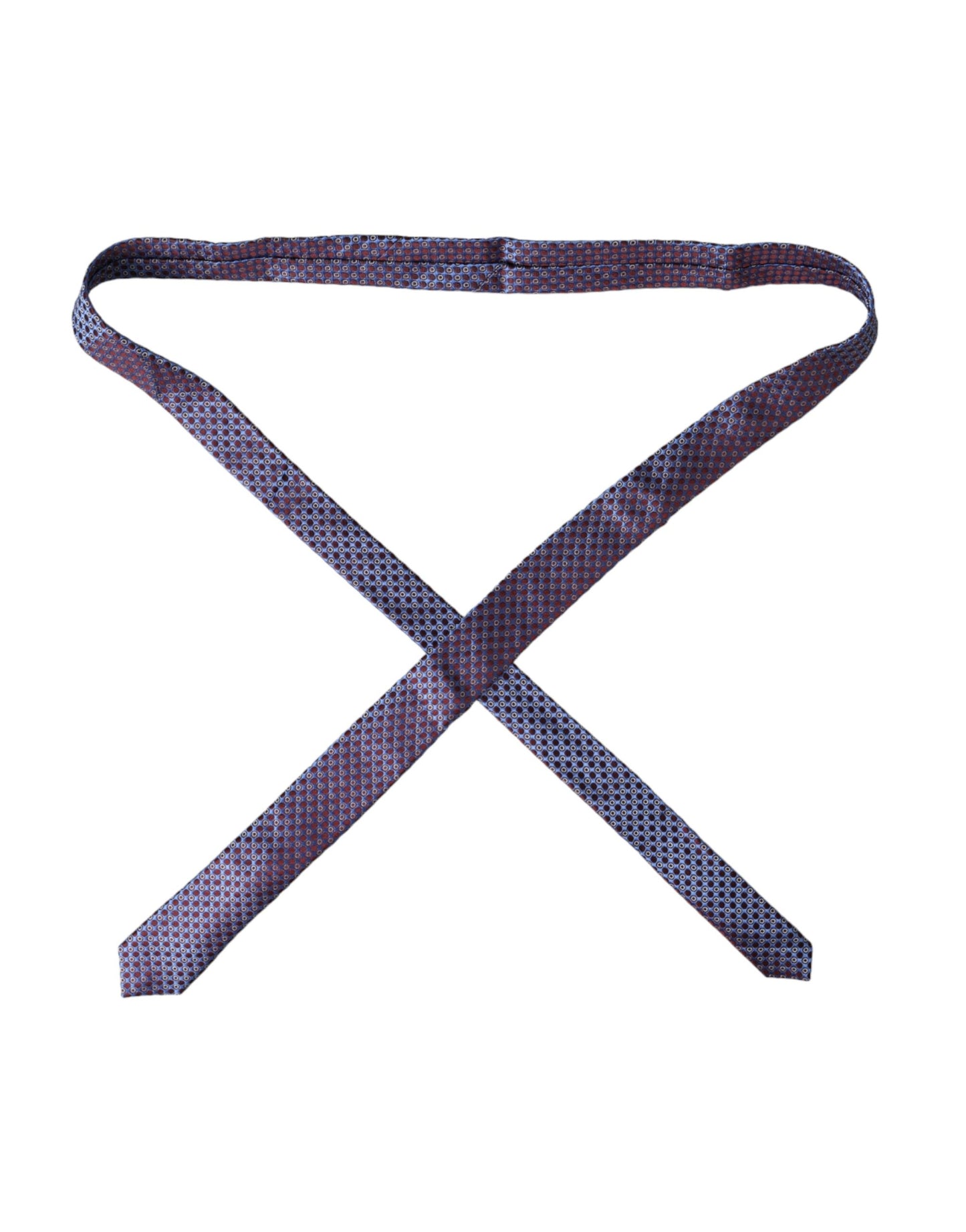 Dolce &amp; Gabbana Blau-Violett gemusterte verstellbare Herrenkrawatte aus Seide