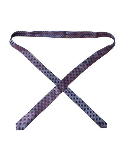 Dolce &amp; Gabbana Blau-Violett gemusterte verstellbare Herrenkrawatte aus Seide