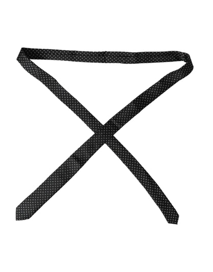 Dolce &amp; Gabbana – Verstellbare Herrenkrawatte aus schwarzer Seide mit Jacquardmuster