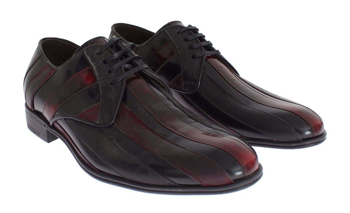 Dolce &amp; Gabbana – Formelle Lederschuhe in Schwarz und Bordeaux
