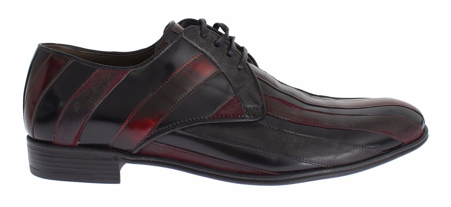 Dolce &amp; Gabbana – Formelle Lederschuhe in Schwarz und Bordeaux