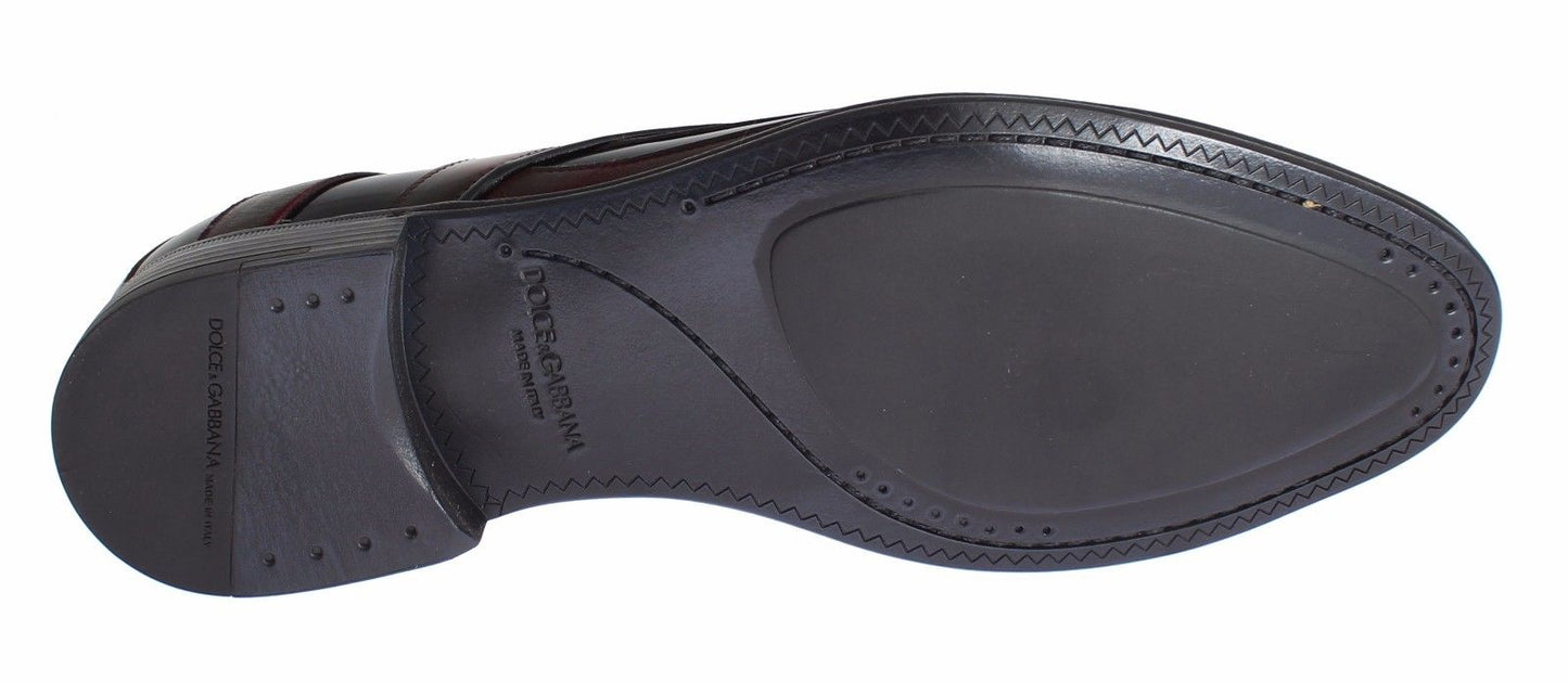 Dolce &amp; Gabbana – Formelle Lederschuhe in Schwarz und Bordeaux