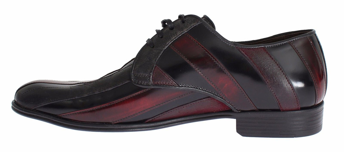 Dolce &amp; Gabbana – Formelle Lederschuhe in Schwarz und Bordeaux