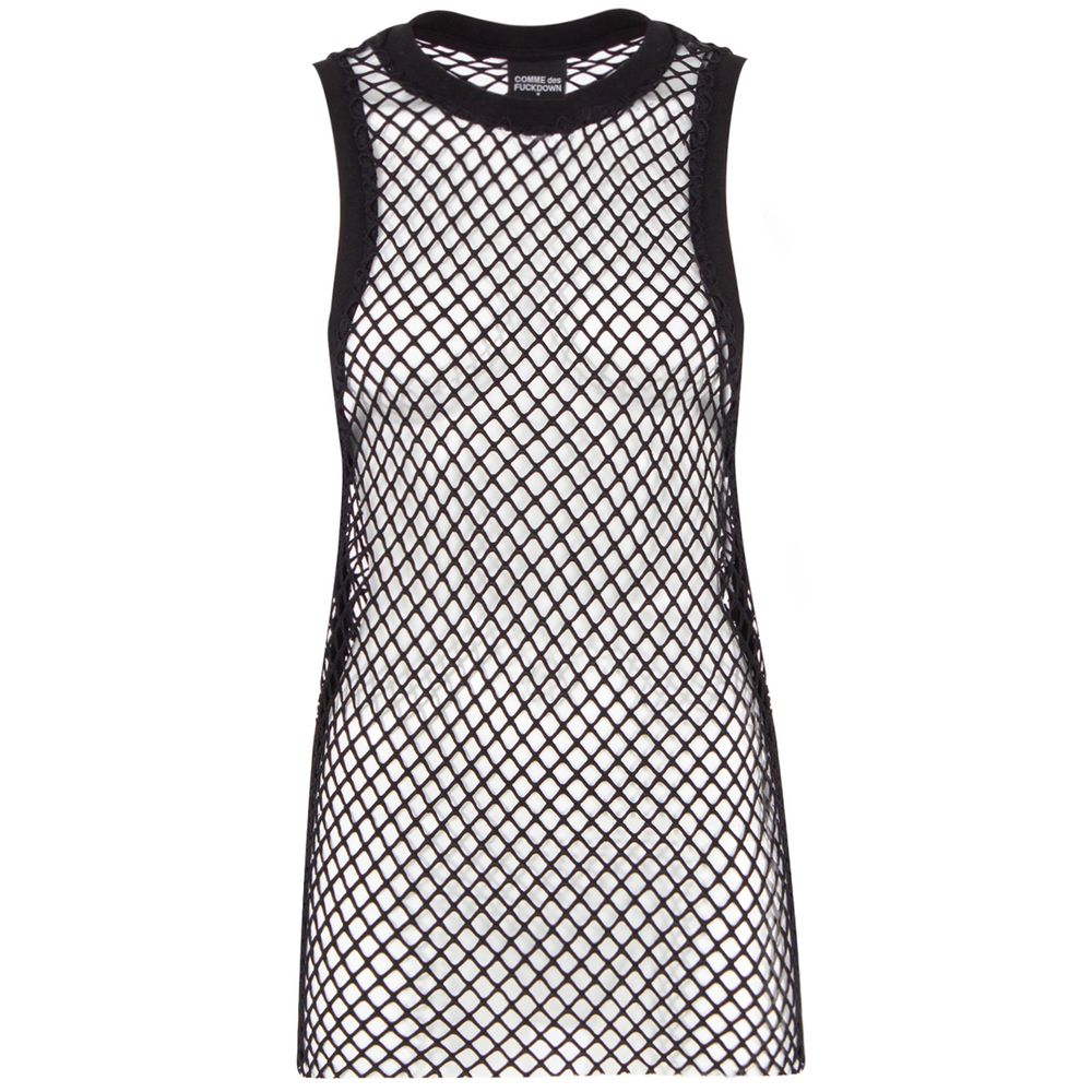 Comme Des Fuckdown Schwarzes Polyester-Tanktop für Damen