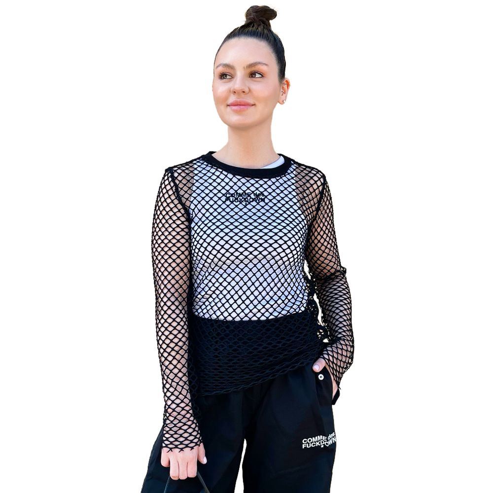 Comme Des Fuckdown Schwarzes Polyester-Damen-T-Shirt