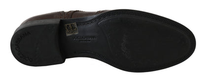 Dolce &amp; Gabbana – Braune Brogue-Derby-Schuhe aus Leder