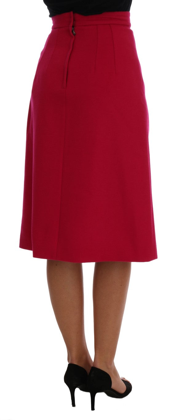 Dolce &amp; Gabbana – Knielanger A-Linien-Rock aus rosa Wolle