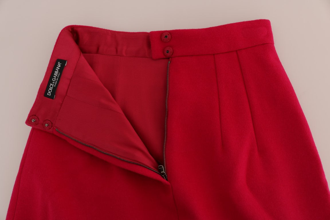 Dolce &amp; Gabbana – Knielanger A-Linien-Rock aus rosa Wolle