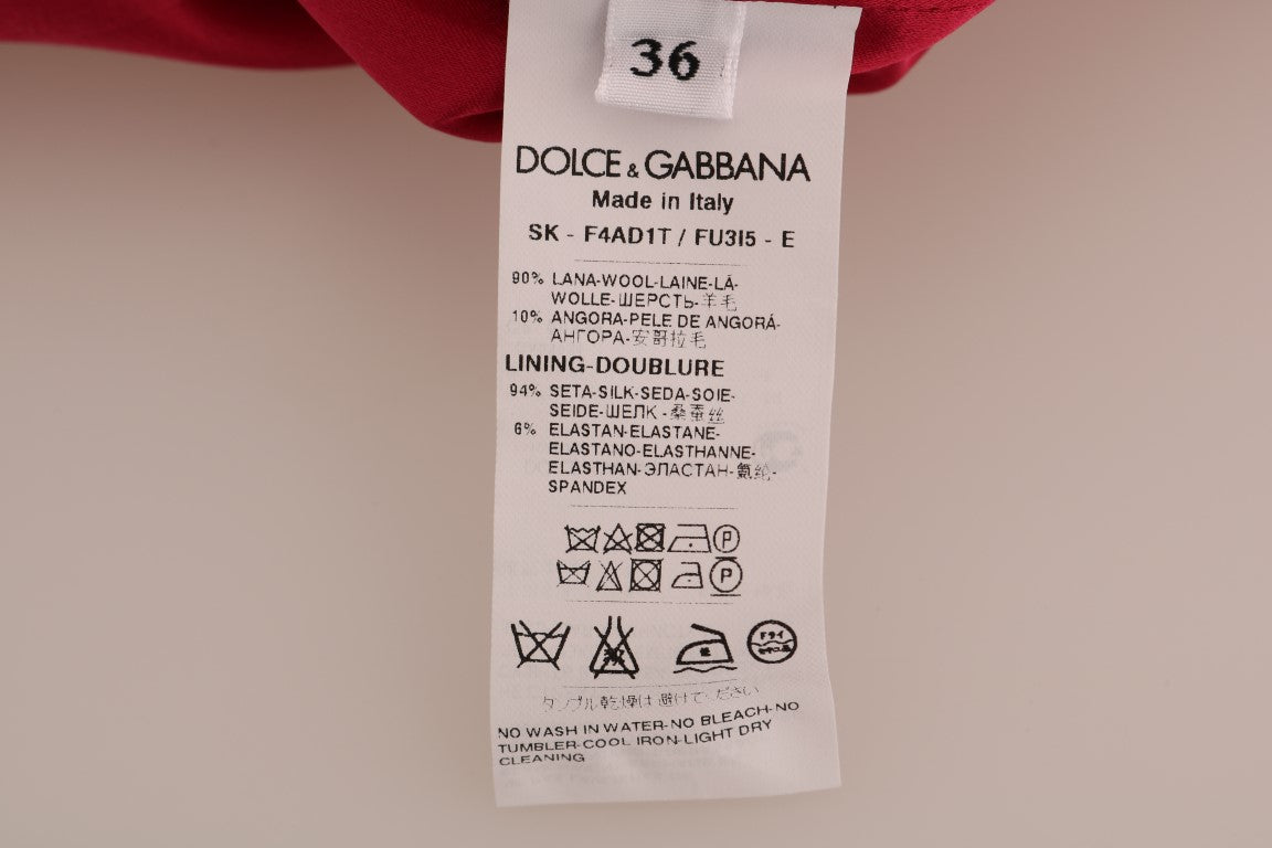 Dolce &amp; Gabbana – Knielanger A-Linien-Rock aus rosa Wolle