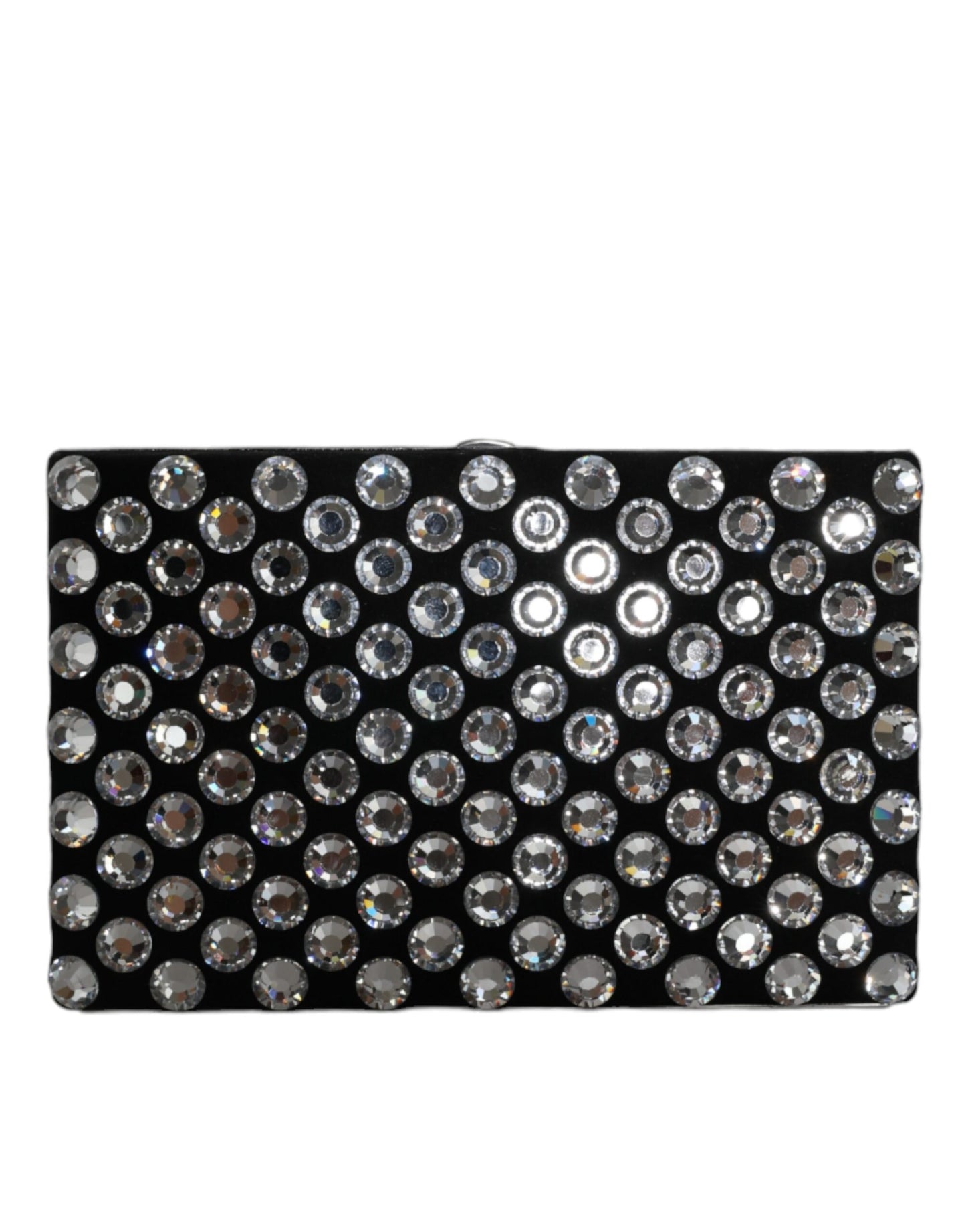 Dolce &amp; Gabbana Schwarze Samt-Clutch mit Kristallen für Abendpartys