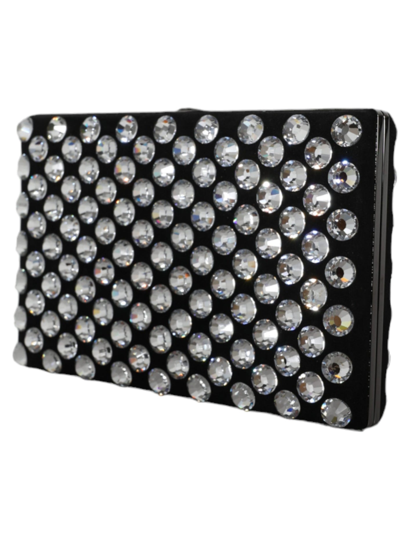Dolce &amp; Gabbana Schwarze Samt-Clutch mit Kristallen für Abendpartys
