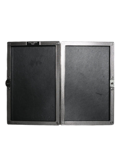 Dolce &amp; Gabbana Schwarze Samt-Clutch mit Kristallen für Abendpartys