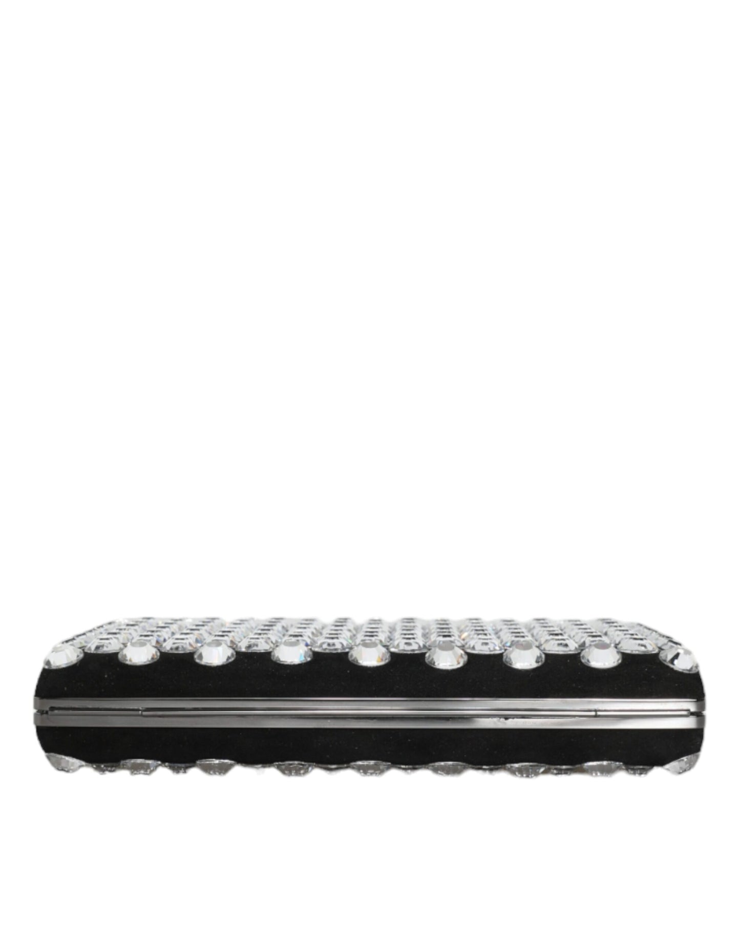 Dolce &amp; Gabbana Schwarze Samt-Clutch mit Kristallen für Abendpartys