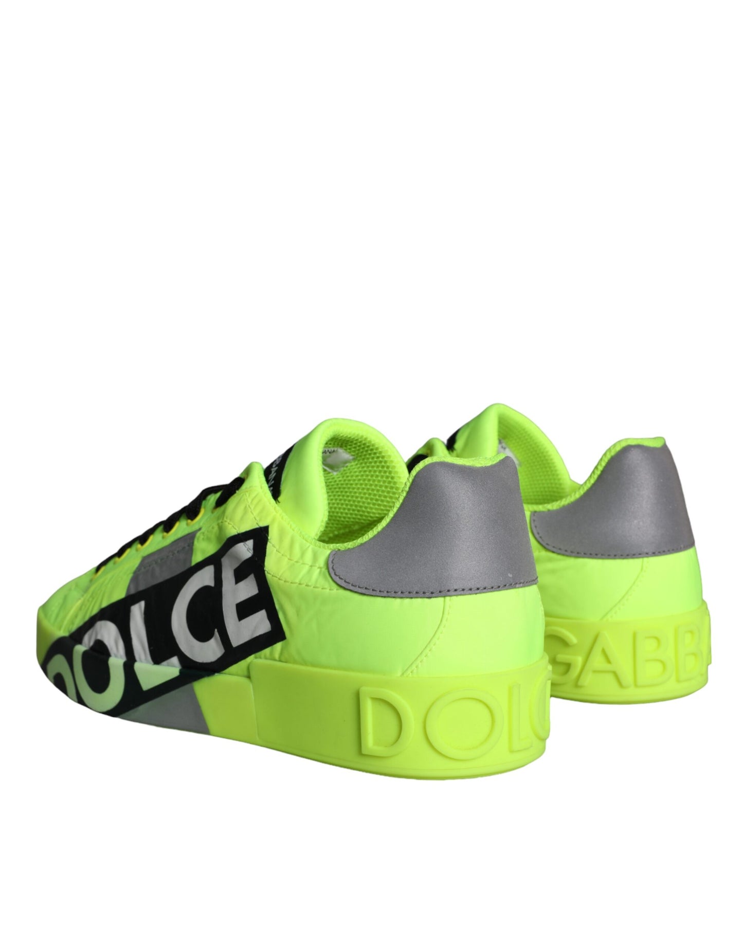 Dolce &amp; Gabbana Neongrünes Logoband Niedrige Sneakers Schuhe