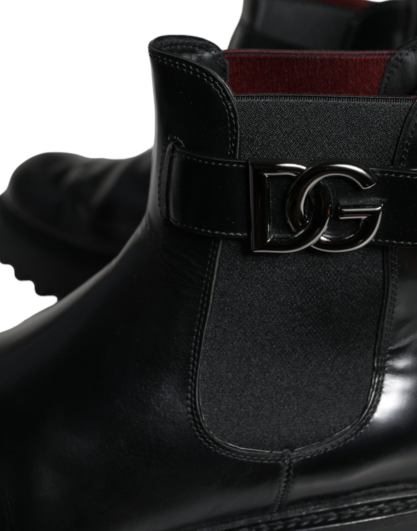 Dolce &amp; Gabbana – Chelsea-Stiefel mit schwarzem Gürtel und DG-Logo für Herren