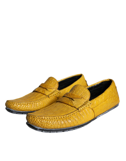 Dolce &amp; Gabbana – Gelbe Mokassin-Loafer aus Leder