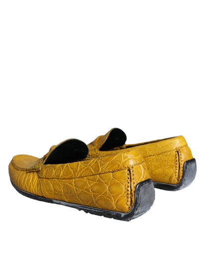 Dolce &amp; Gabbana – Gelbe Mokassin-Loafer aus Leder
