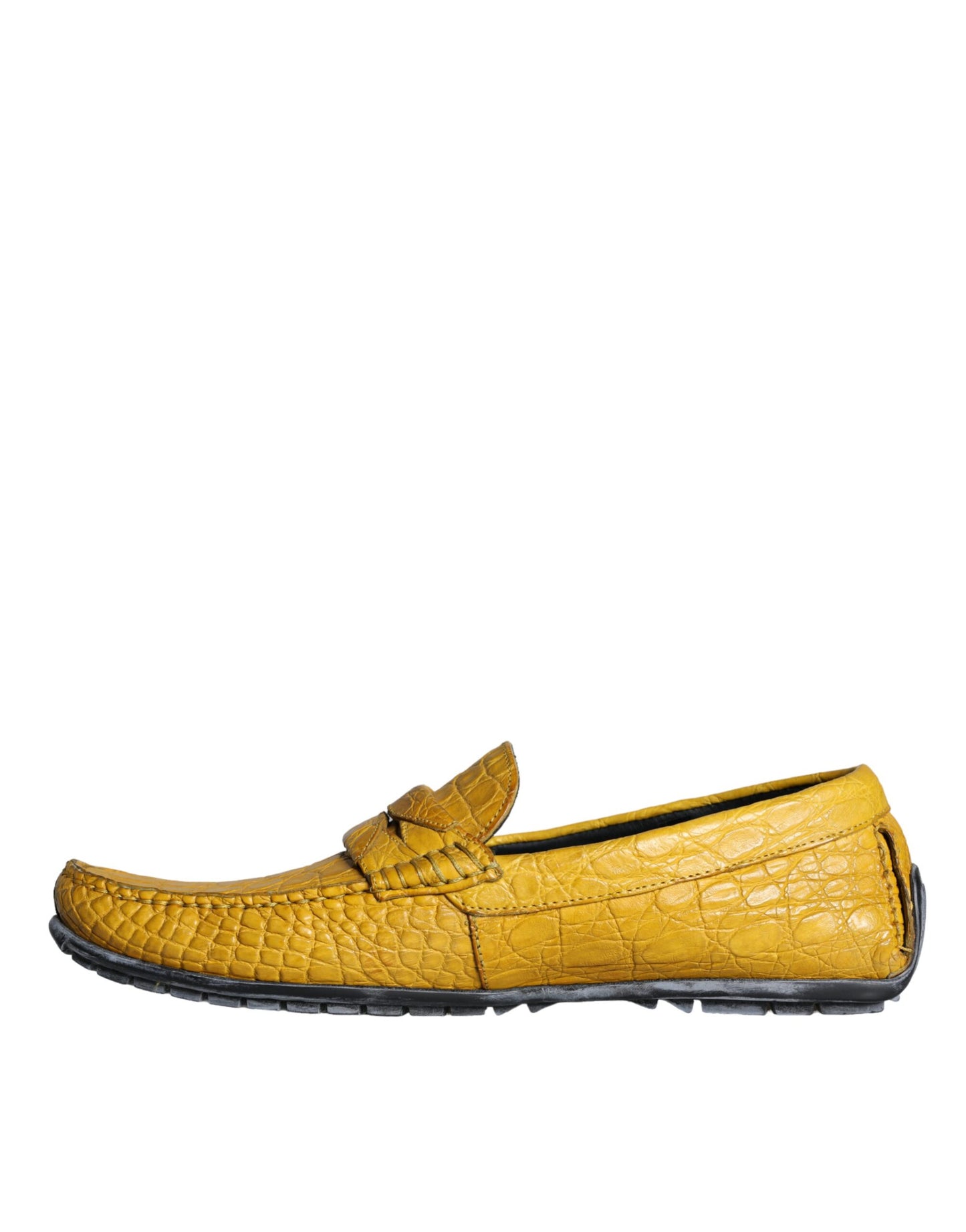 Dolce &amp; Gabbana – Gelbe Mokassin-Loafer aus Leder
