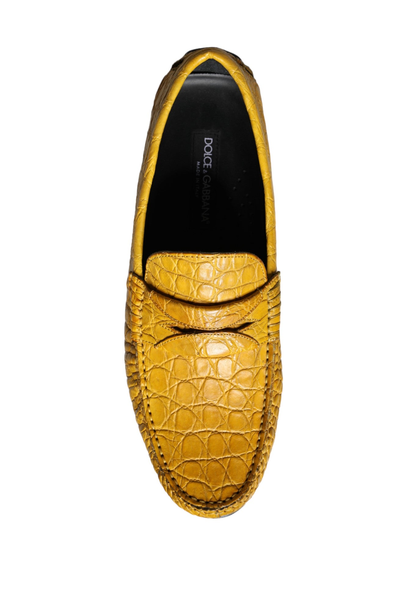 Dolce &amp; Gabbana – Gelbe Mokassin-Loafer aus Leder