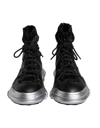Dolce &amp; Gabbana – Galileo – Hohe Sneakers aus schwarzem Nylon