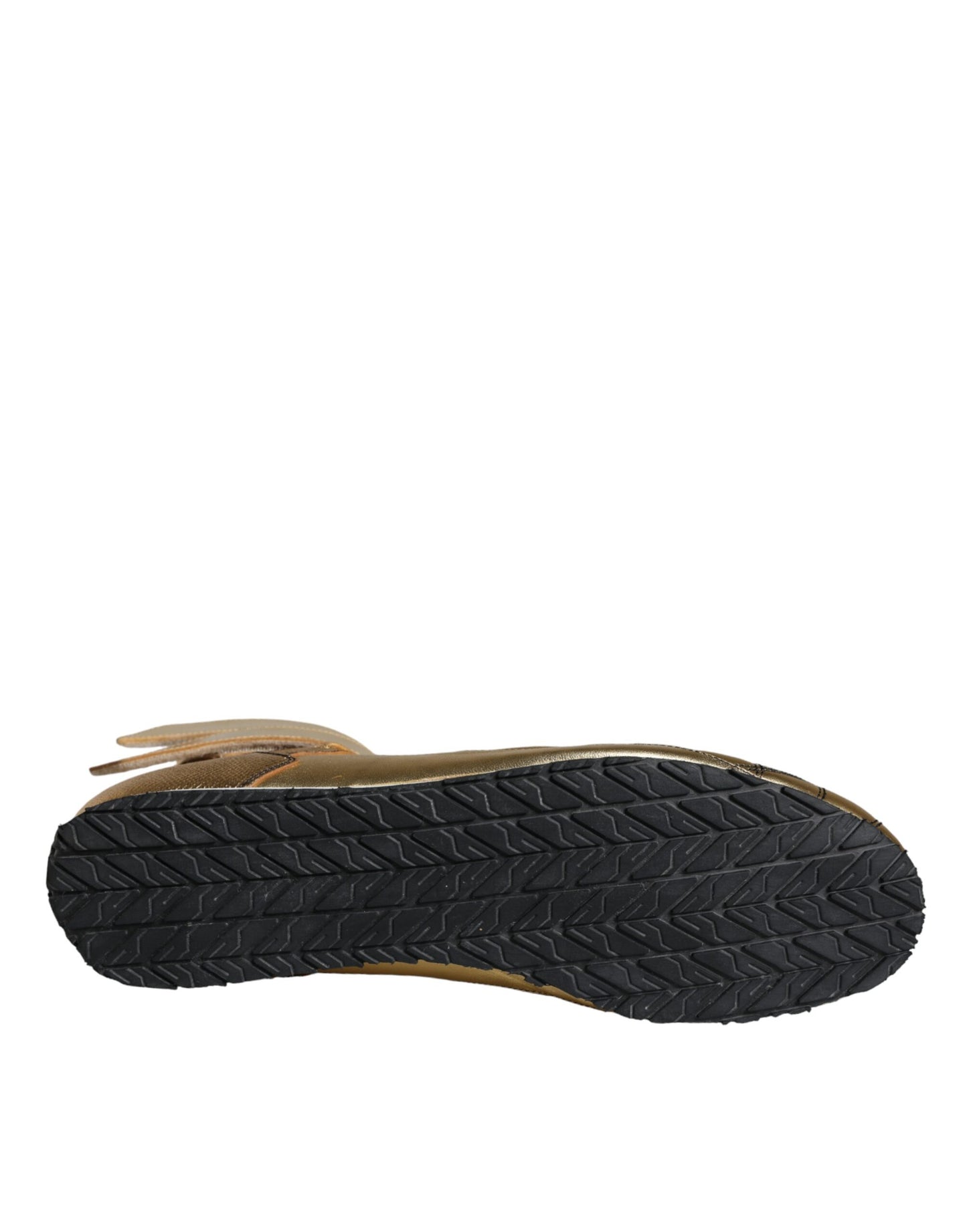 Dolce &amp; Gabbana Gold Leder Sartoria High Top Sneakers Schuhe