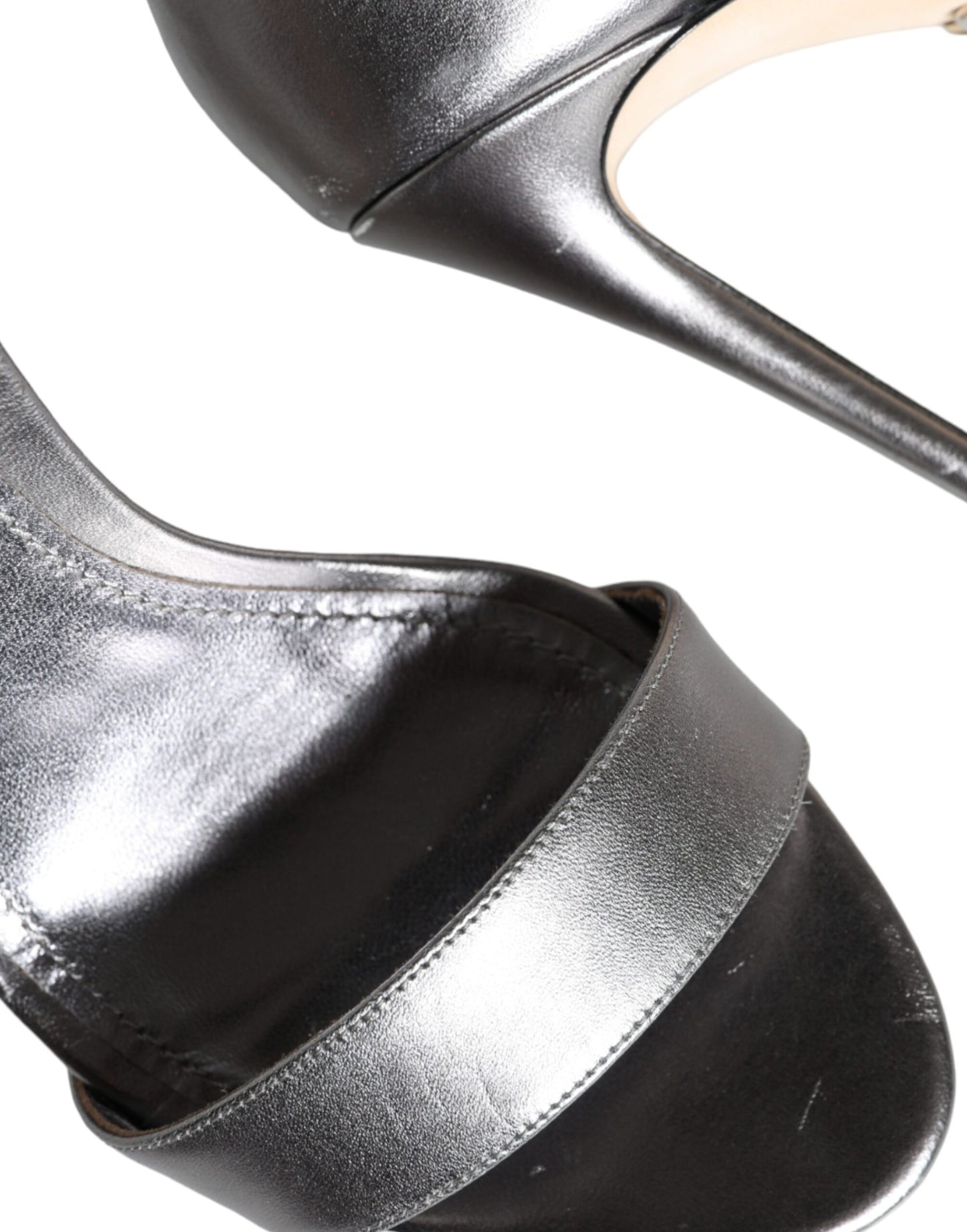 Dolce &amp; Gabbana Silber KEIRA Heels Knöchelriemen Sandalen Schuhe